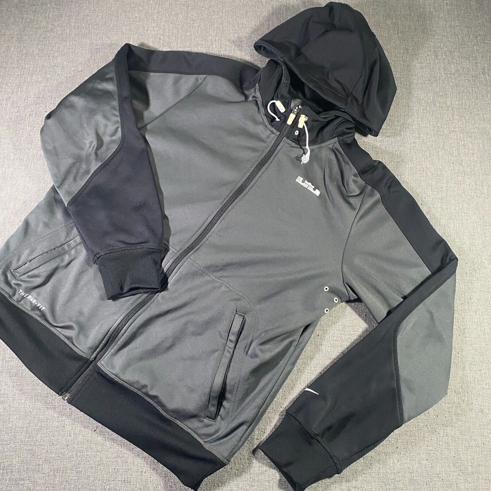 Nike Therma-Fit Lebron James Full Zip Jacket Mens Size Medium Black Lightweight